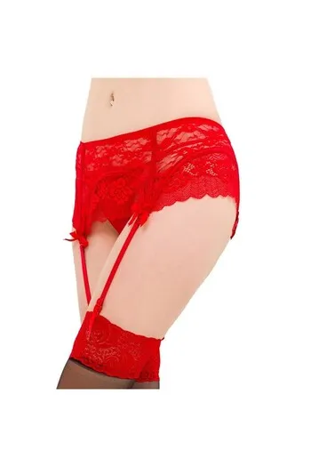 QUEEN LINGERIE - PERIZOMA CON GIARRETTIERA IN PIZZO