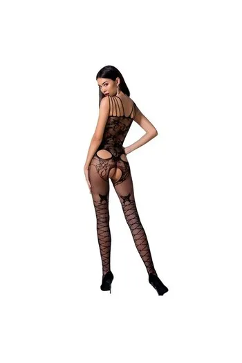Passion BS076 Mesh Bodysuit with Crotch Opening - Sexy Black Lingerie
