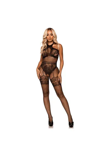 Bodystocking senza cuciture Leg Avenue - Lingerie sensuale in rete industriale