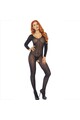 LEG AVENUE - BODYSTOCKING MANICA LUNGA NERO