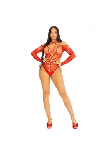 LEG AVENUE - BODY CROTHLESS CON ROSSO LUCIDO