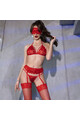 Set lingerie sensuale 4 pezzi per intimità passionale