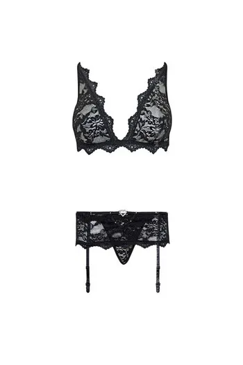 LIVCO CORSETTI FASHION - BELITA LC 90231 REGGISENO + SLIP + REGGISENO NERO