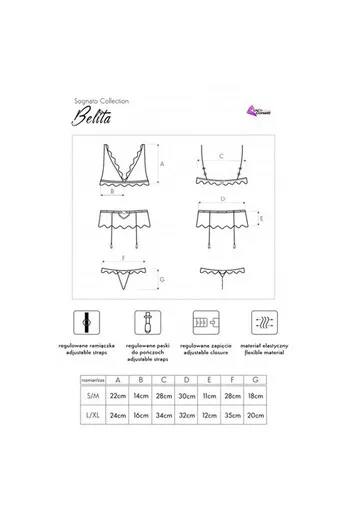 LIVCO CORSETTI FASHION - BELITA LC 90231 REGGISENO + SLIP + REGGISENO NERO