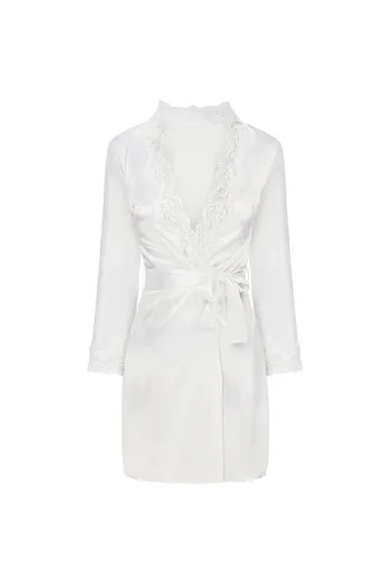 LIVCO CORSETTI FASHION - JACQUELINE LC 90249 DRESSING GOWN + SHIRT + PANTY ECRU L/XL