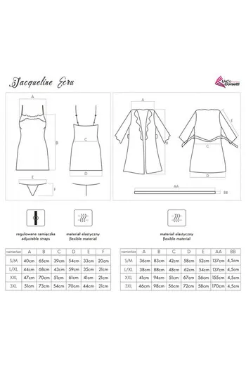 LIVCO CORSETTI FASHION - JACQUELINE LC 90249 DRESSING GOWN + SHIRT + PANTY ECRU L/XL