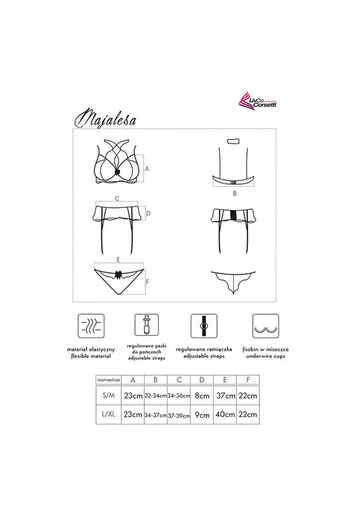 Set lingerie elegante con reggicalze e pizzi sensuali