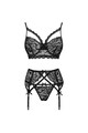 LIVCO CORSETTI FASHION - MORIDAM LC 90552 REGGISENO + REGGISENO + SLIP NEGRO