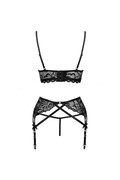 LIVCO CORSETTI FASHION - MORIDAM LC 90552 REGGISENO + REGGISENO + SLIP NEGRO