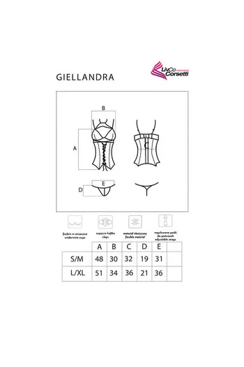 LIVCO CORSETTI FASHION - COLLEZIONE GIELLANDRA FOR THE SENSES CORSETTO + PANTY NERO
