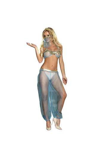 Blue India Style Sexy Bralette Lingerie Set