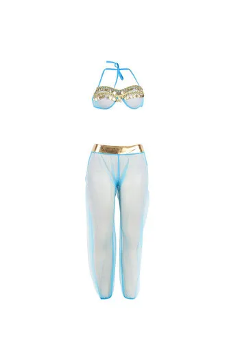 Blue India Style Sexy Bralette Lingerie Set