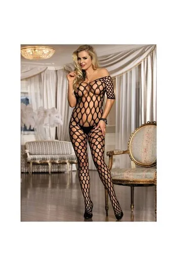 SUBBLIME - 951719 BODYSTOCKING A RETE CON SPALLE APERTE NERO TAGLIA UNICA
