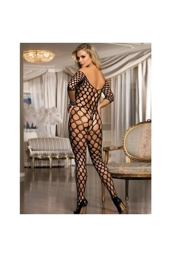 SUBBLIME - 951719 BODYSTOCKING A RETE CON SPALLE APERTE NERO TAGLIA UNICA