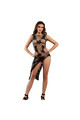 SUBBLIME - 952129 BODYSTOCKING A RETE CON DISEGNO ABITO E DETTAGLI FLOREALI NERO TAGLIA UNICA
