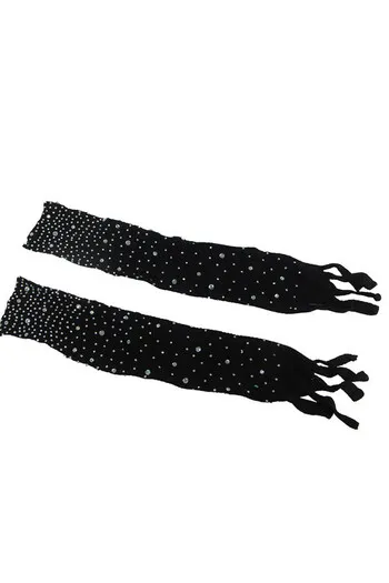 SUBBLIME - 952174 BODYSTOCKING A RETE CON GUANTI E STRASS NERO TAGLIA UNICA