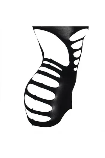 SUBBLIME - 952266 VESTITO ELASTICO A RETE MANICA LUNGA NERO TAGLIA UNICA