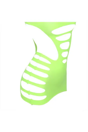 SUBBLIME - 952280 VESTITO ELASTICO A RETE MANICA LUNGA VERDE TAGLIA UNICA