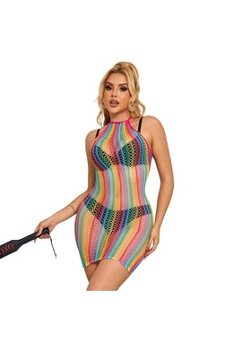 SUBBLIME - 952341 VESTITO A RETE ARCOBALENO TAGLIA UNICA