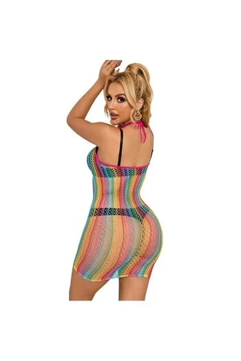 SUBBLIME - 952341 VESTITO A RETE ARCOBALENO TAGLIA UNICA