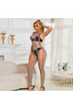 SUBBLIME - 952358 BODYSTOCKING CON COLLO ALTO IN RETE ARCOBALENO XS/M