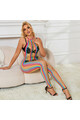SUBBLIME - 952358 BODYSTOCKING CON COLLO ALTO IN RETE ARCOBALENO XS/M