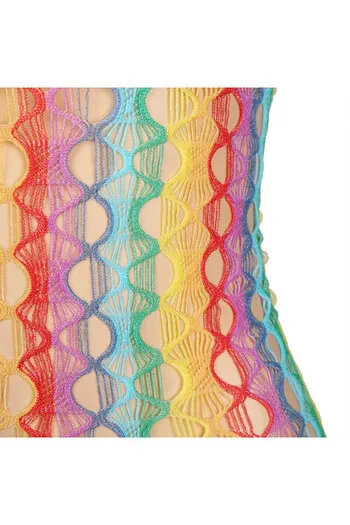 SUBBLIME - 952365 VESTITO A RETE CON SPALLE NUDE ARCOBALENO TAGLIA UNICA