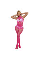SUBBLIME - 952389 BODYSTOCKING A RETE E PIZZO SENZA CAVALLO CON COLLO ALTO ROSA TAGLIA UNICA