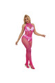 SUBBLIME - 952389 BODYSTOCKING A RETE E PIZZO SENZA CAVALLO CON COLLO ALTO ROSA TAGLIA UNICA