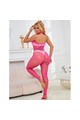 SUBBLIME - 952389 BODYSTOCKING A RETE E PIZZO SENZA CAVALLO CON COLLO ALTO ROSA TAGLIA UNICA