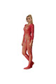 SUBBLIME - 952419 BODYSTOCKING A RETE CON STRASS MANICA LUNGA ROSSO XS/M