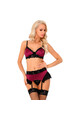 Set Lingerie Bordeaux e Nero in Satin e Pizzo