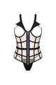 Sensual Corset and Thong Set in Black and Beige