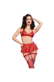 Red Sensual Lingerie Set in Synthetic Leather