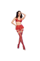 Red Sensual Lingerie Set in Synthetic Leather