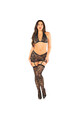 LEG AVENUE - REGGISENO TOP + GONNA + CALZE CON STRASS NERO TAGLIA UNICA