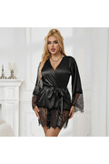 SUBBLIME - 953805 ELEGANTE PIGIAMA IN PIZZO + PERIZOMA NERO L/XL