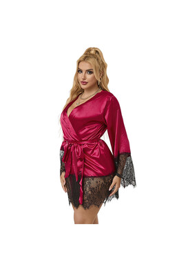 SUBBLIME - 953829 ELEGANTE PIGIAMA IN PIZZO + PERIZOMA ROSSO L/XL