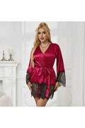SUBBLIME - 953829 ELEGANTE PIGIAMA IN PIZZO + PERIZOMA ROSSO L/XL