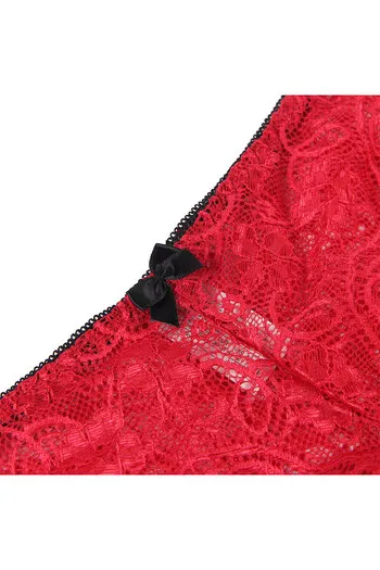 SUBBLIME - 953898 CAMICIA DA NOTTE IN SETA E PIZZO + SLIP ROSSO S/M