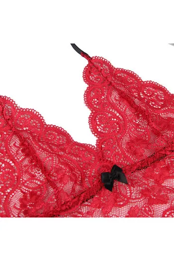 SUBBLIME - 953904 CAMICIA DA NOTTE IN SETA E PIZZO + SLIP ROSSO L/XL