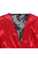 SUBBLIME - 954024 CANOTTIERA CON SCHIENA TRASPARENTE IN PIZZO + PERIZOMA ROSSO/NERO L/XL