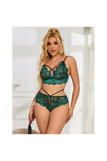 SUBBLIME - 954086 REGGISENO + SLIP PIZZO VERDE S/M