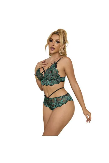 SUBBLIME - 954093 REGGISENO + SLIP PIZZO VERDE L/XL