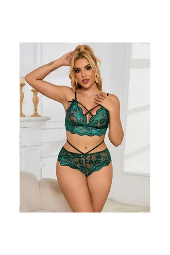 SUBBLIME - 954093 REGGISENO + SLIP PIZZO VERDE L/XL