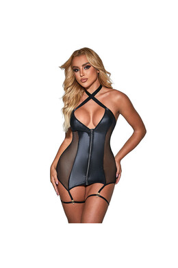SUBBLIME - 954451 ABITO SEXY IN RETE PELLE NERO L/XL