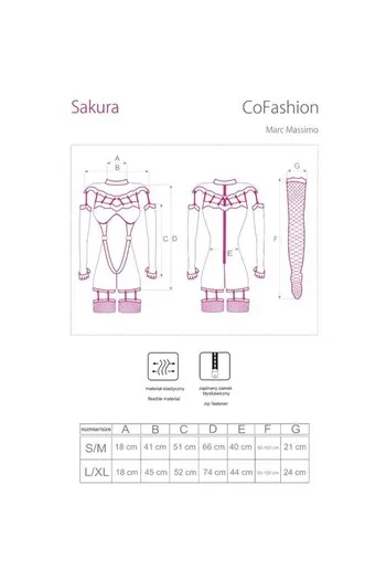 LIVCO CORSETTI FASHION - SAKURA CF 90357 TUTA + GUANTI LUNGHI + CINTURA REGGICALZE NERO S/M