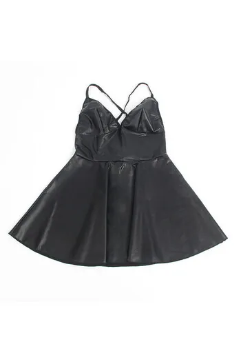 SUBBLIME - 955373 ABITO CON SPALLINE IN PELLE NERA S/M