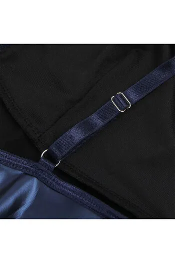 SUBBLIME - 955427 ABITO CON SPALLINE IN PELLE BLU L/XL