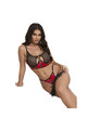 SUBBLIME - 955540 REGGISENO IN VERNICE ROSSA CON CERNIERA E REGGISENO A RETINO L/XL